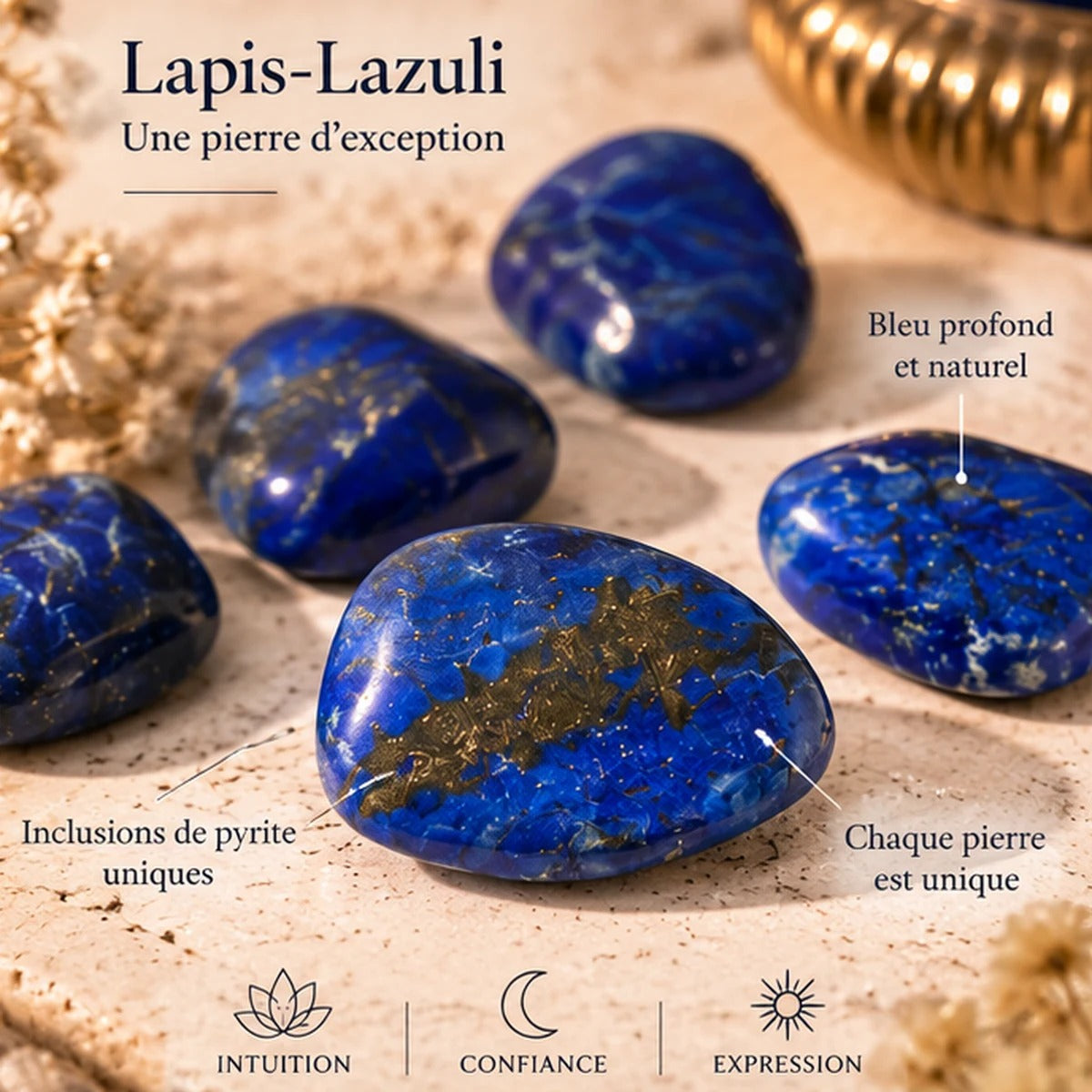 Pierre roulée en Lapis-Lazuli Maison Ludi