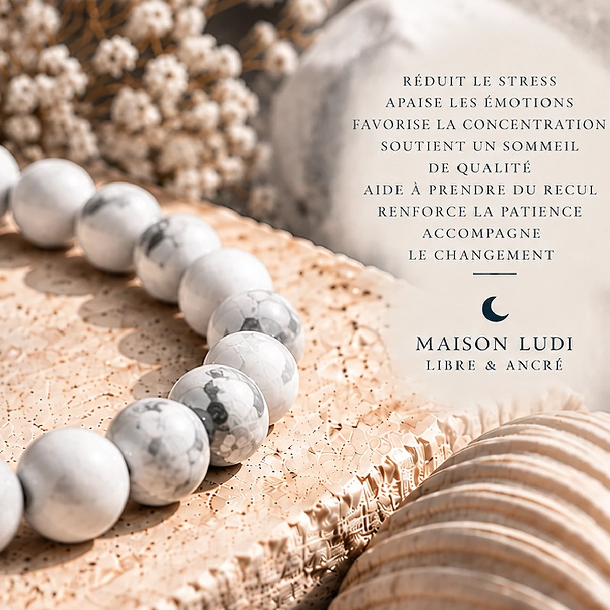 Bracelet en Howlite Maison Ludi