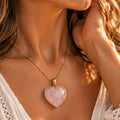 Pendentif cœur en quartz rose
