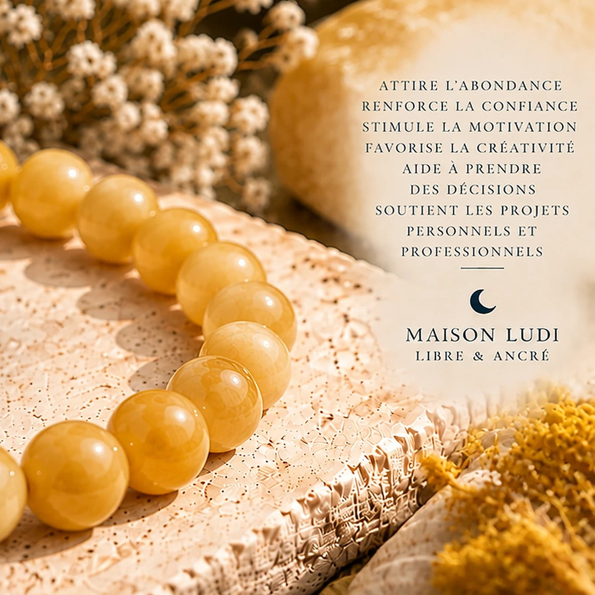 Bracelet en Aventurine Jaune Maison Ludi