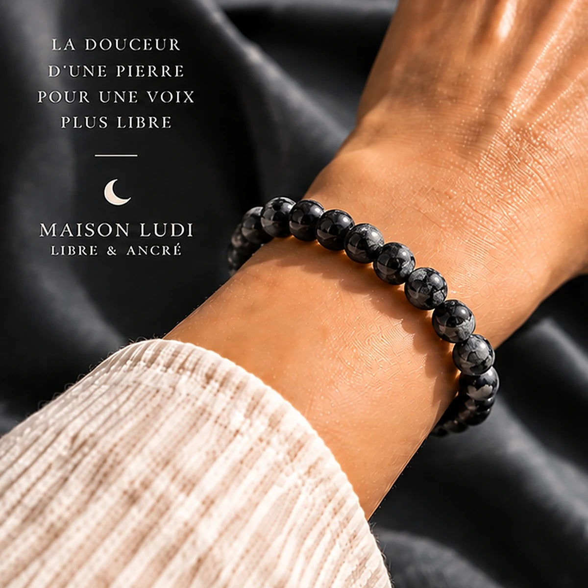 Bracelet en Obsidienne Neige Maison Ludi