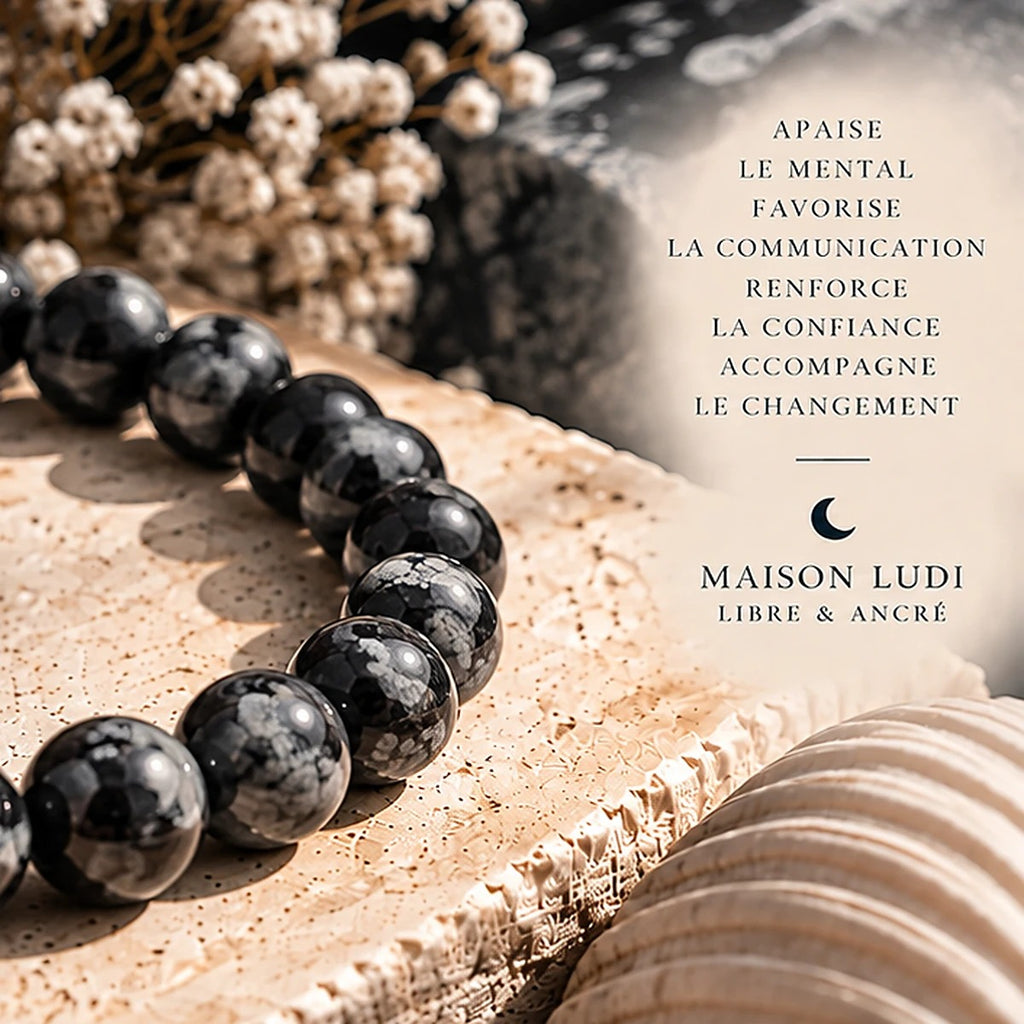 Bracelet en Obsidienne Neige Maison Ludi