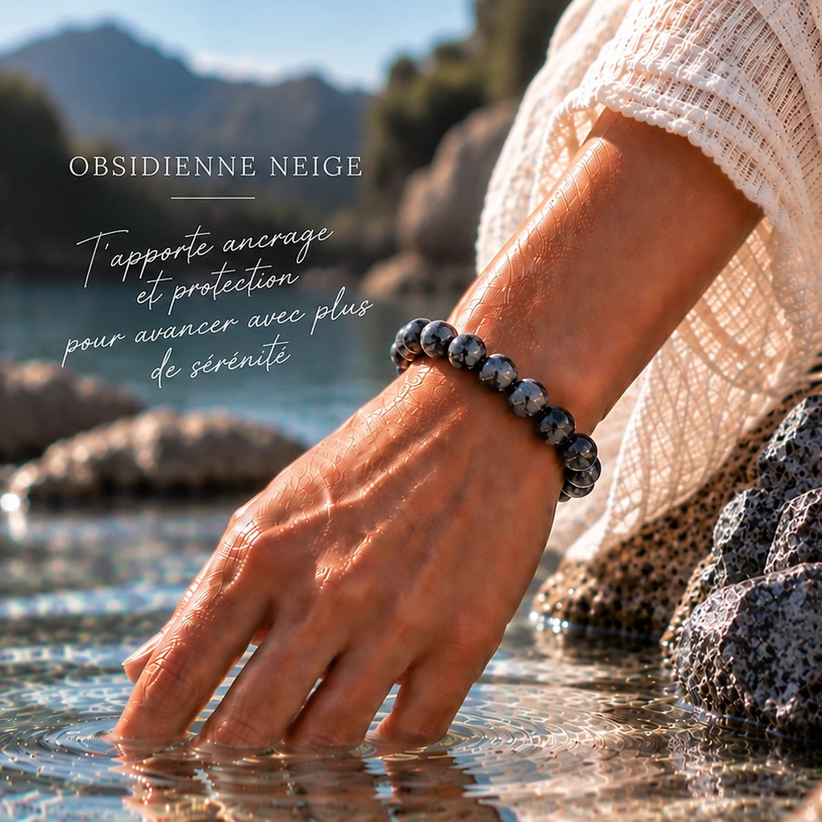 Bracelet en Obsidienne Neige Maison Ludi
