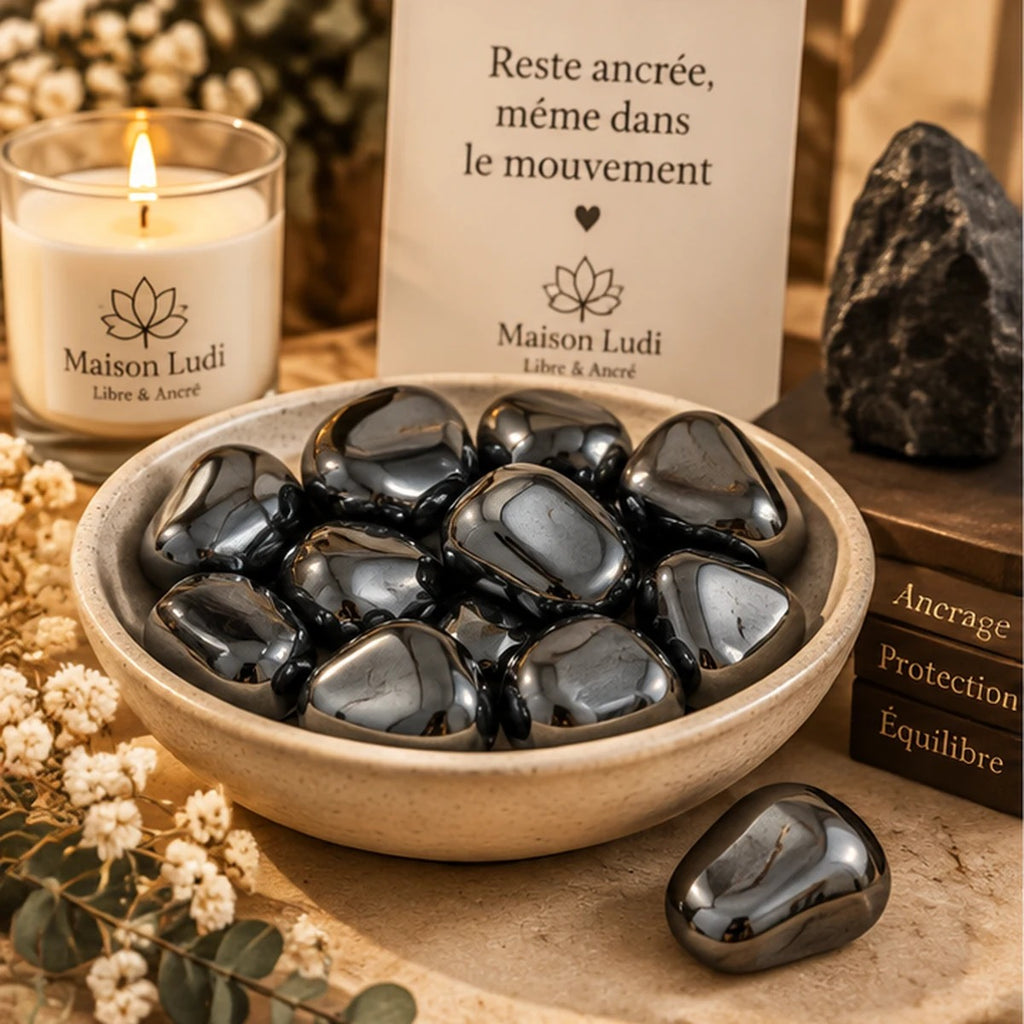 Pierre roulée en Hématite Maison Ludi