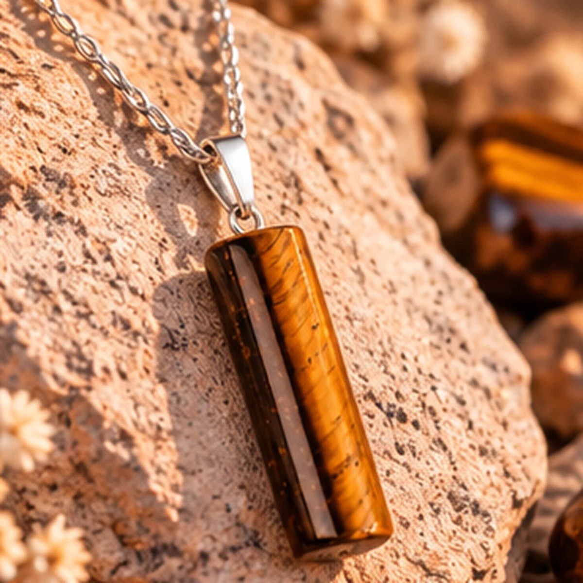 Pendentif pilier en œil de tigre