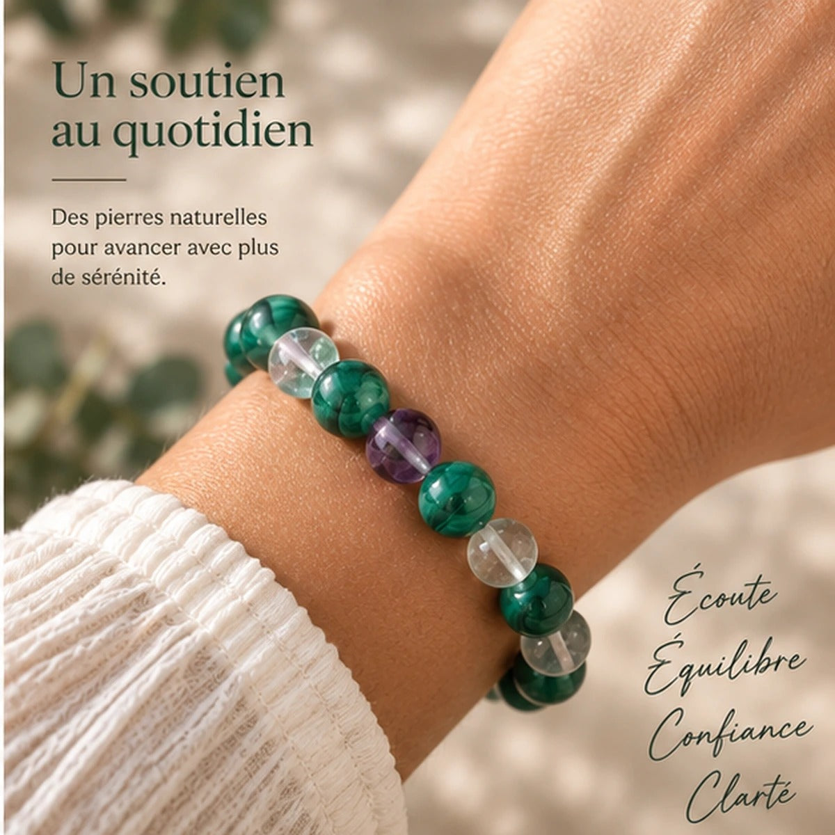 Bracelet Malachite et Fluorite Maison Ludi