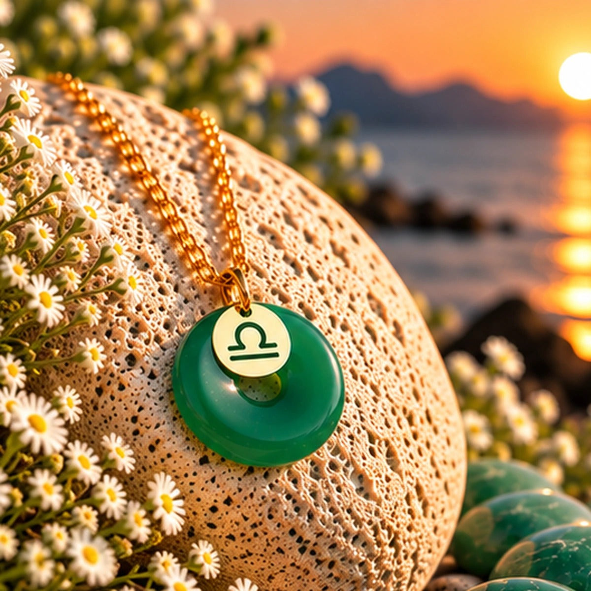 Balance — Pendentif Jade Signe Astro — photo 1