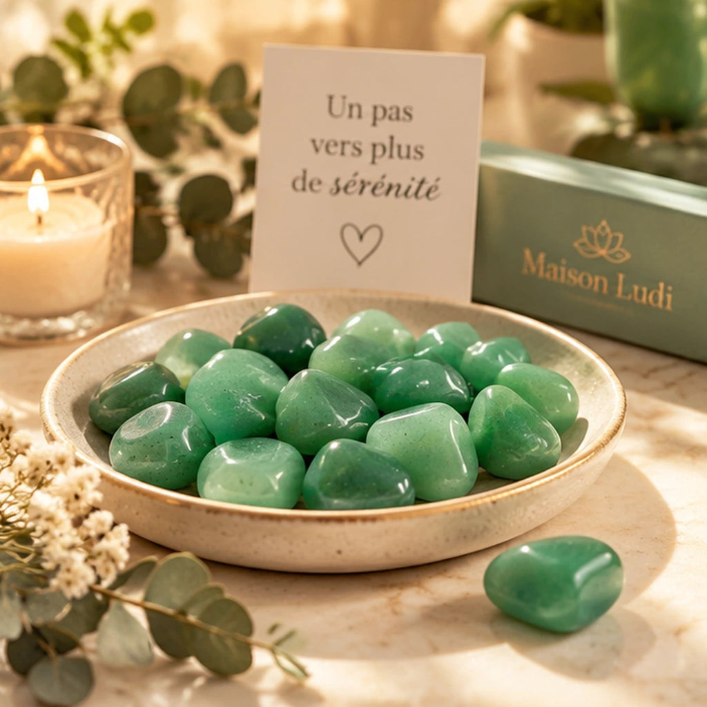 Pierre roulée en Aventurine Verte Maison Ludi