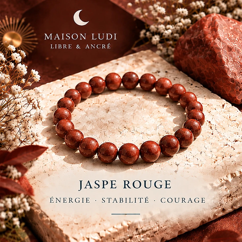 Bracelet en Jaspe Rouge Maison Ludi