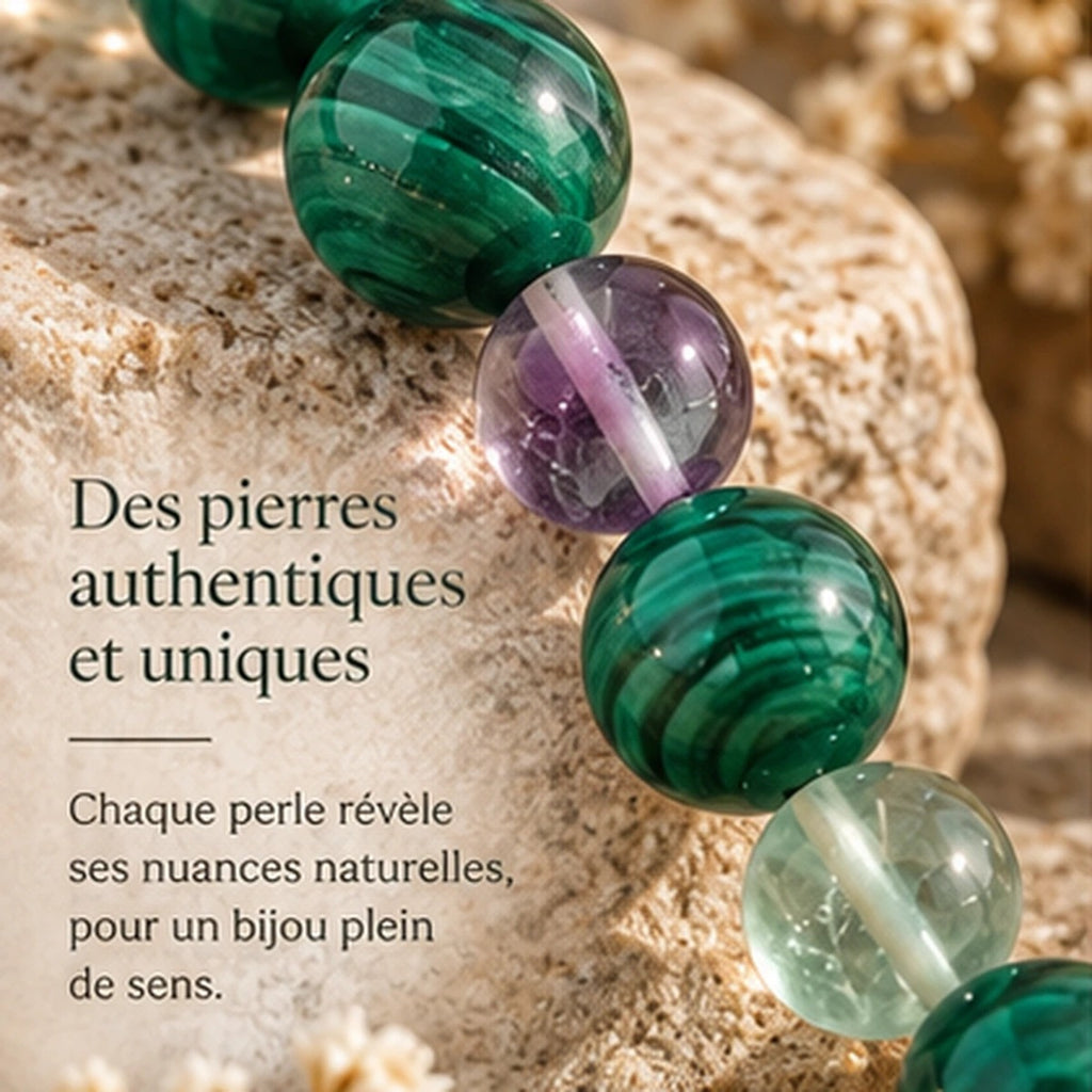 Bracelet Malachite et Fluorite Maison Ludi