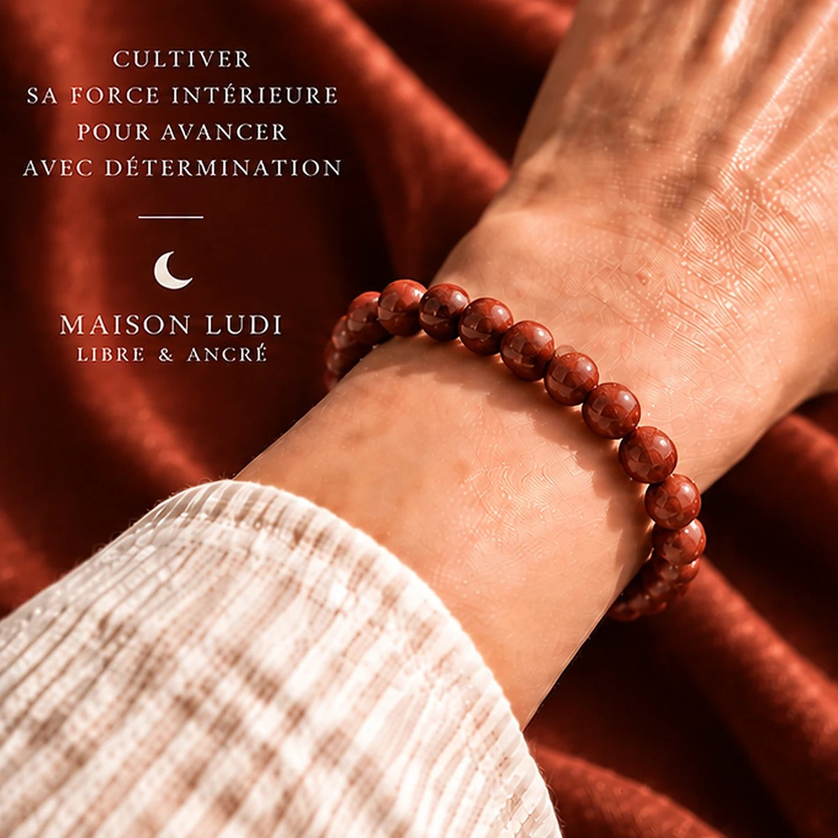 Bracelet en Jaspe Rouge Maison Ludi