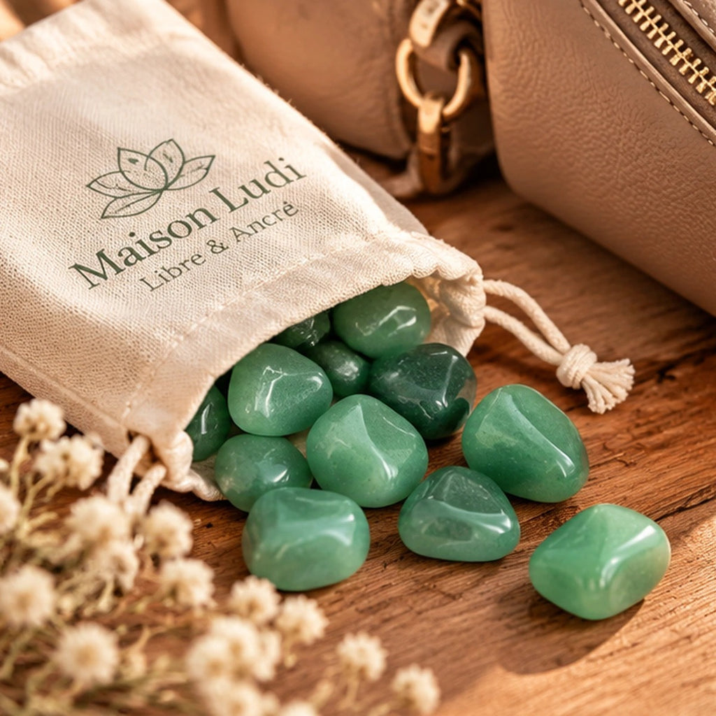 Pierre roulée en Aventurine Verte Maison Ludi
