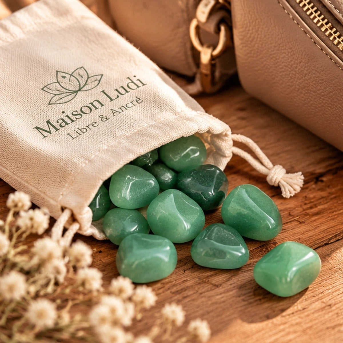 Pierre roulée en Aventurine Verte Maison Ludi