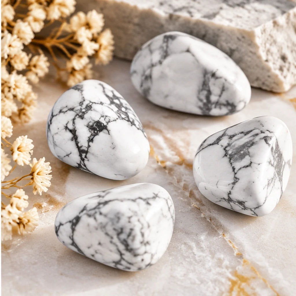 Pierre roulée en Howlite Maison Ludi