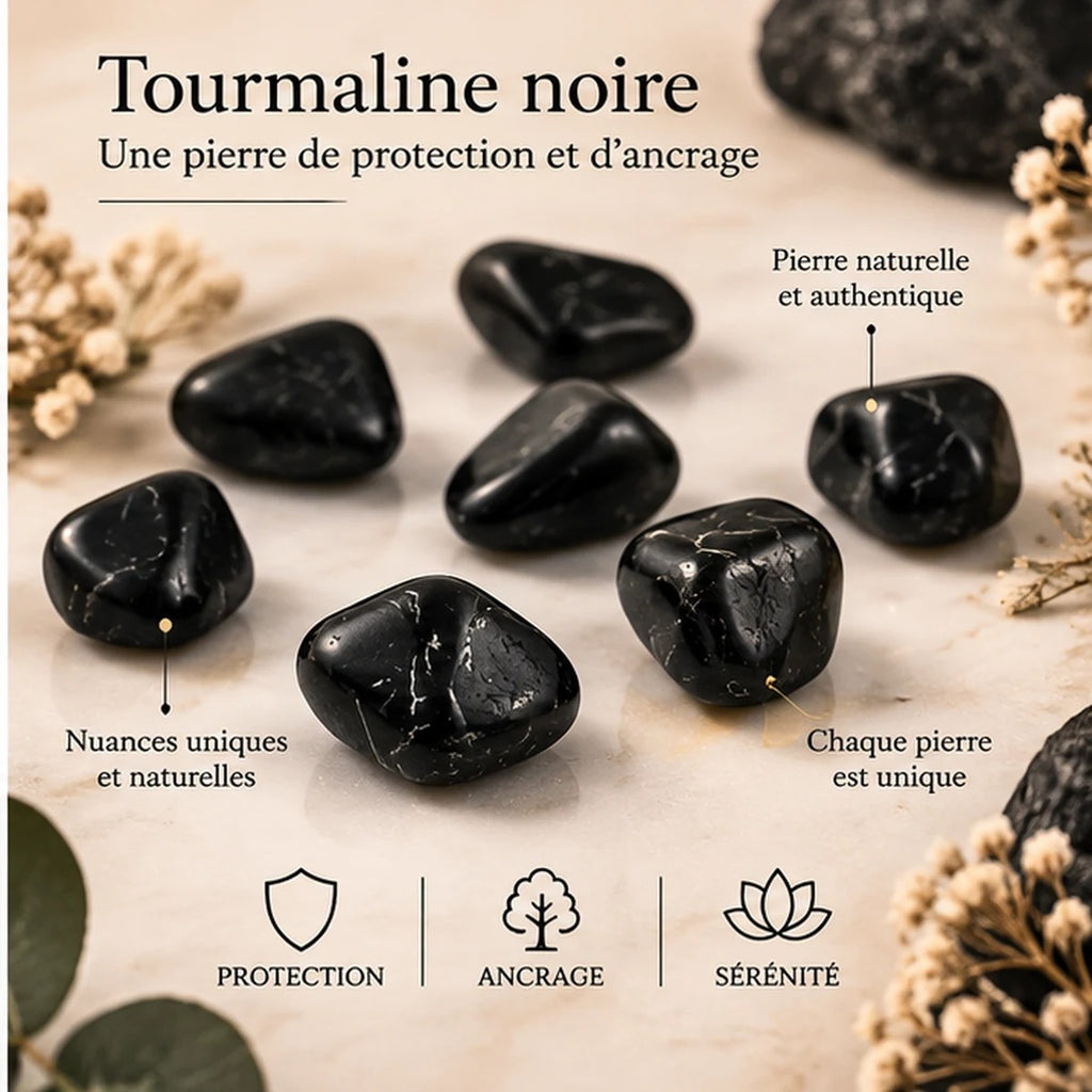 Pierre roulée en Tourmaline Noire Maison Ludi