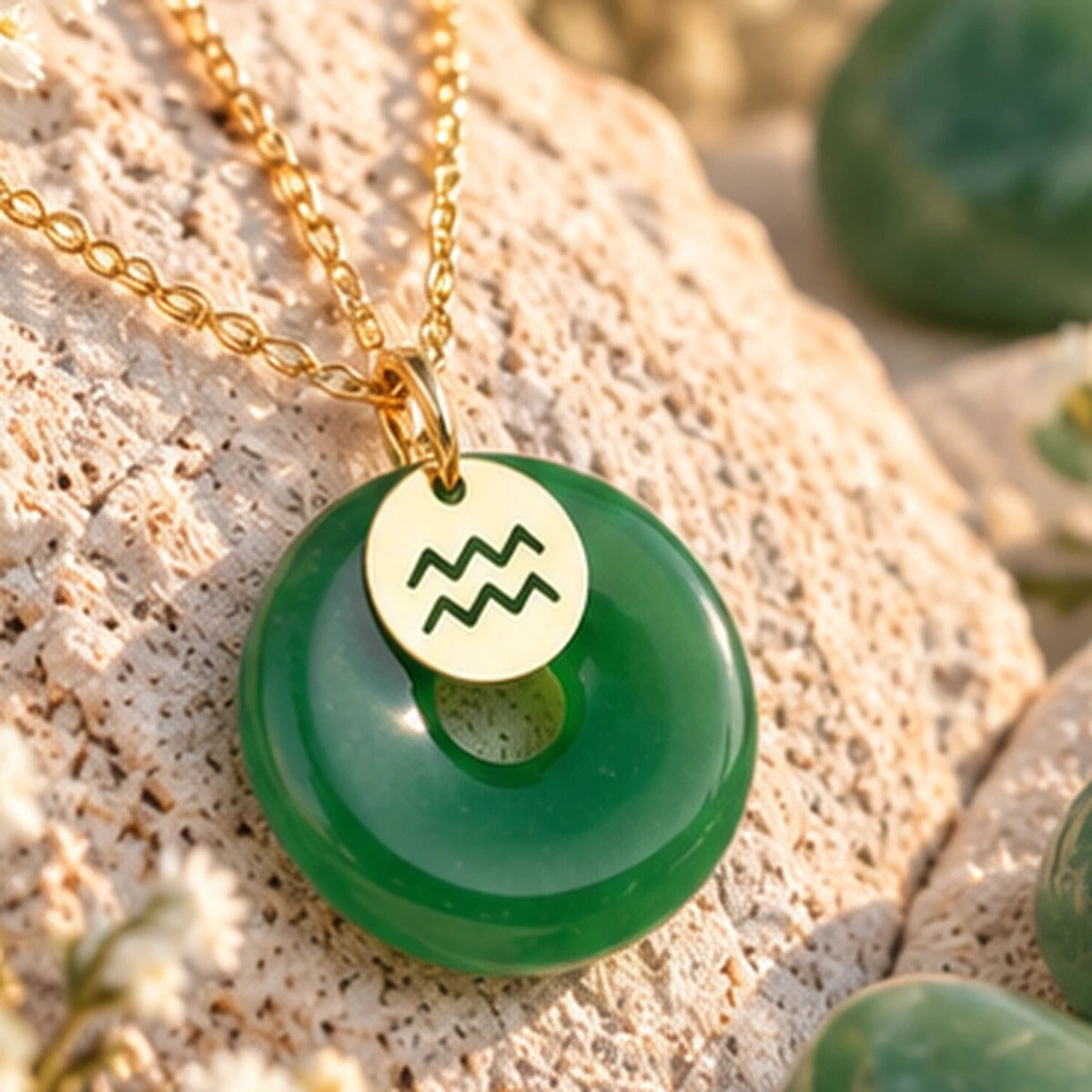 Verseau — Pendentif Jade Signe Astro — photo 3