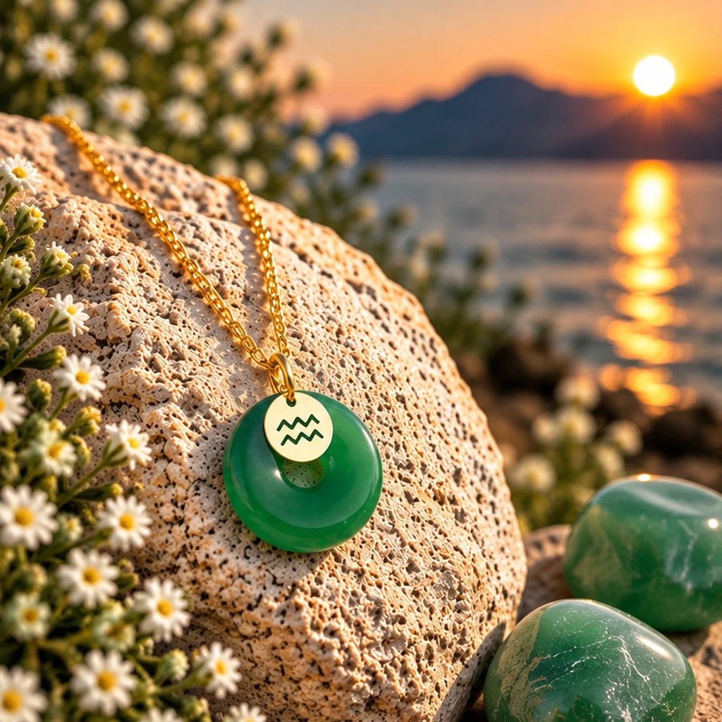 Verseau — Pendentif Jade Signe Astro — photo 2