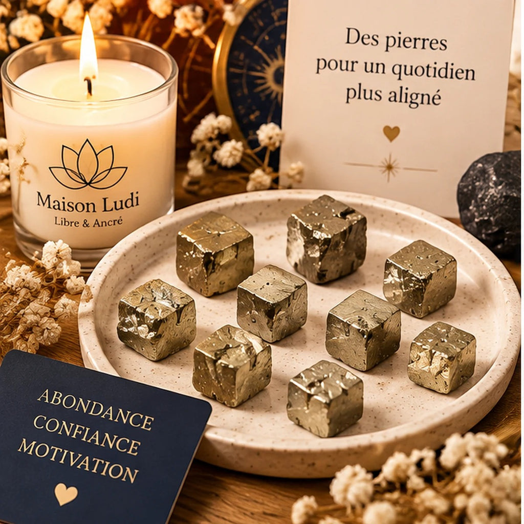 Pierre brute en Pyrite Cubique Maison Ludi