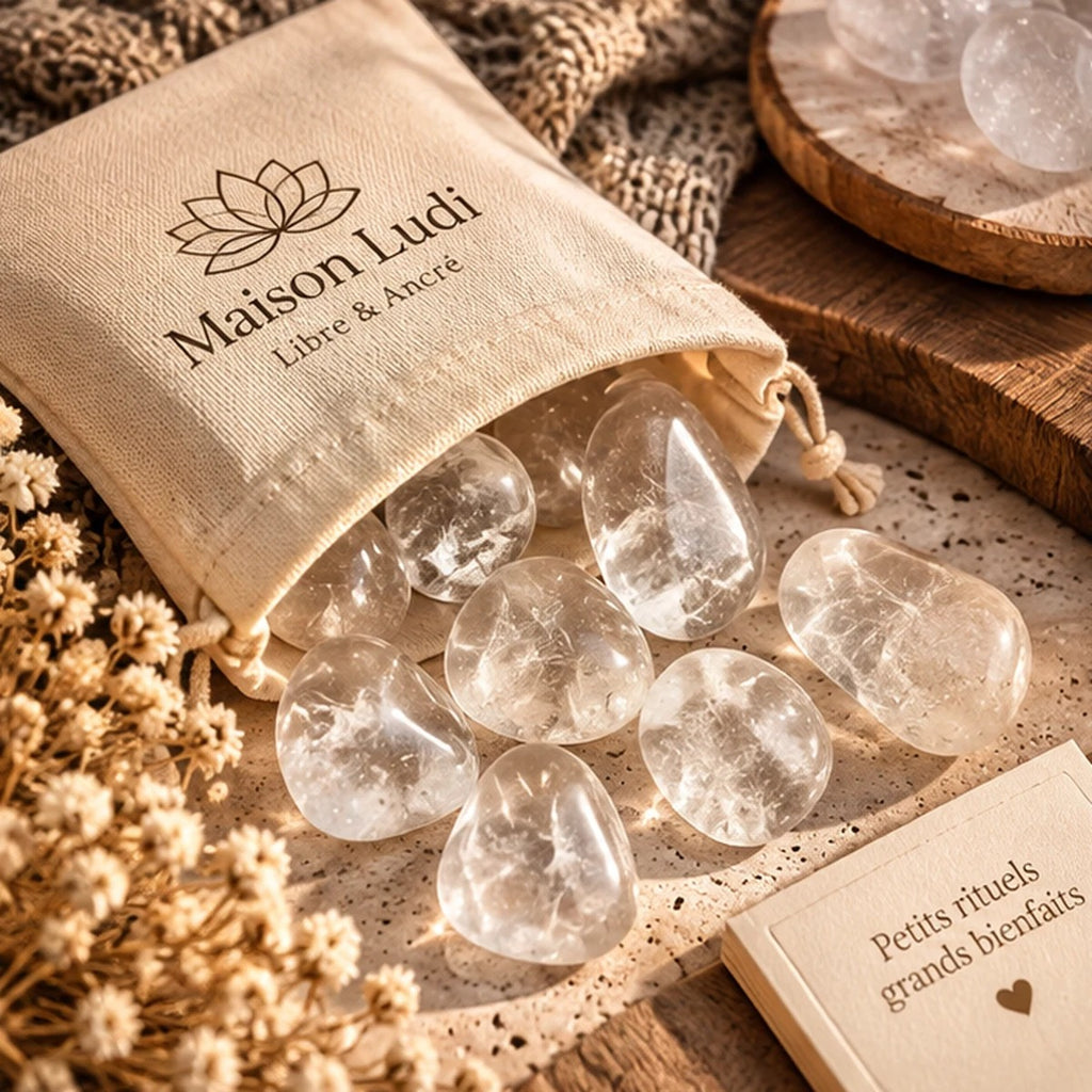 Pierre roulée en Cristal de Roche Maison Ludi