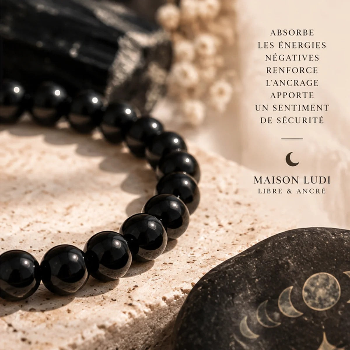 Bracelet en Tourmaline Noire Maison Ludi