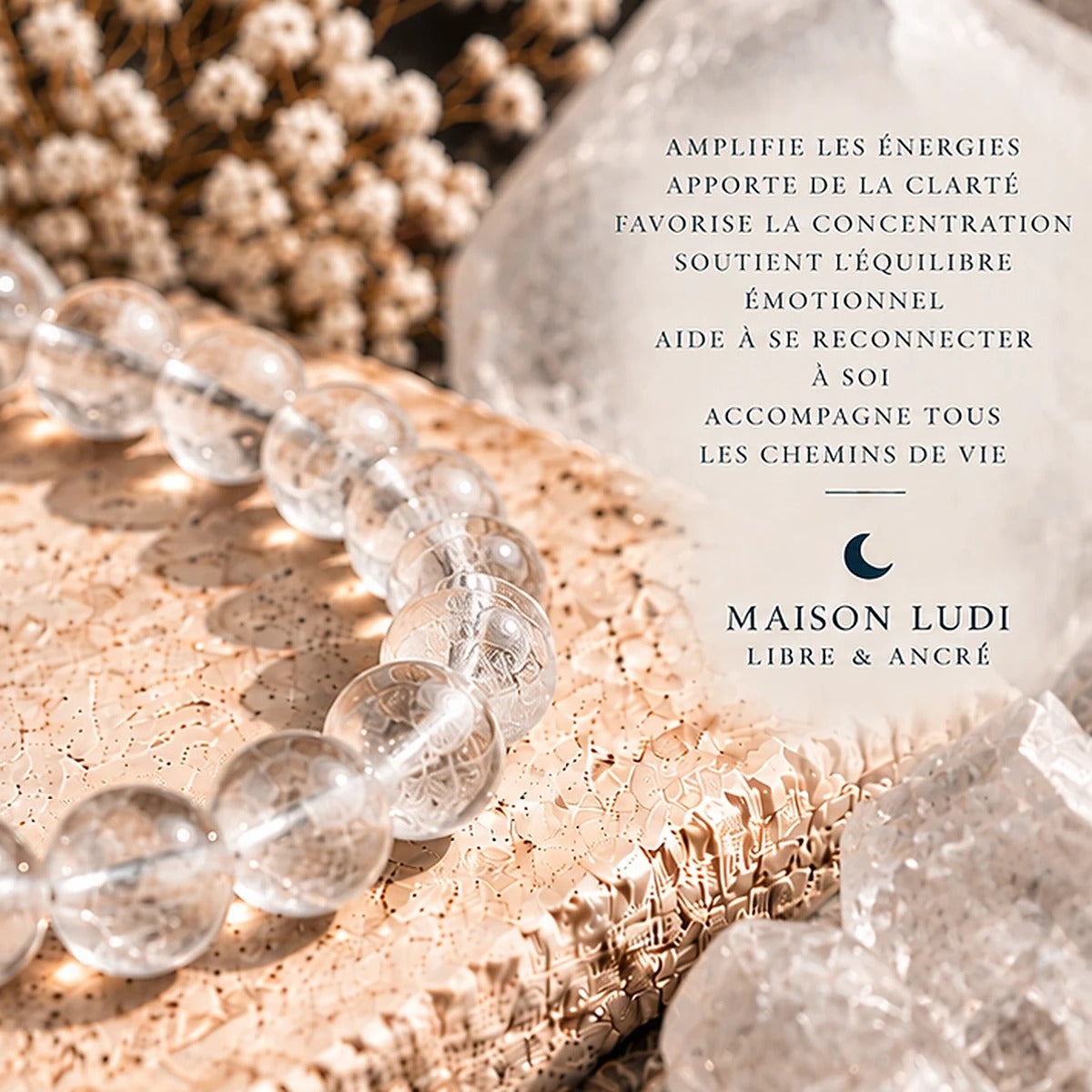 Bracelet en Cristal de Roche Maison Ludi