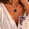 Pendentif sphère de lune en améthyste
