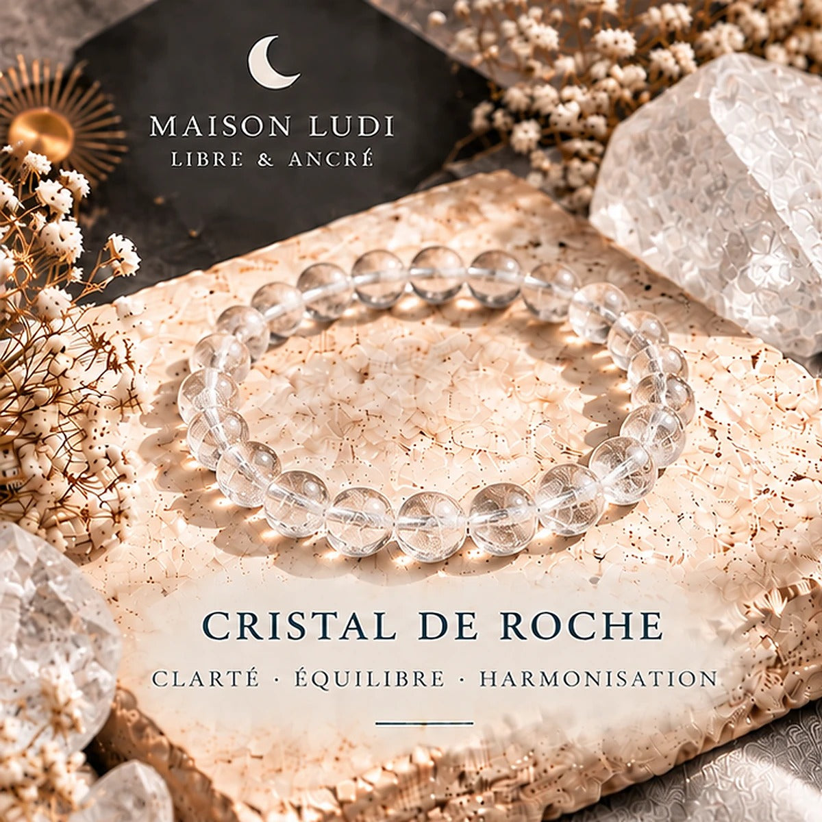 Bracelet en Cristal de Roche Maison Ludi