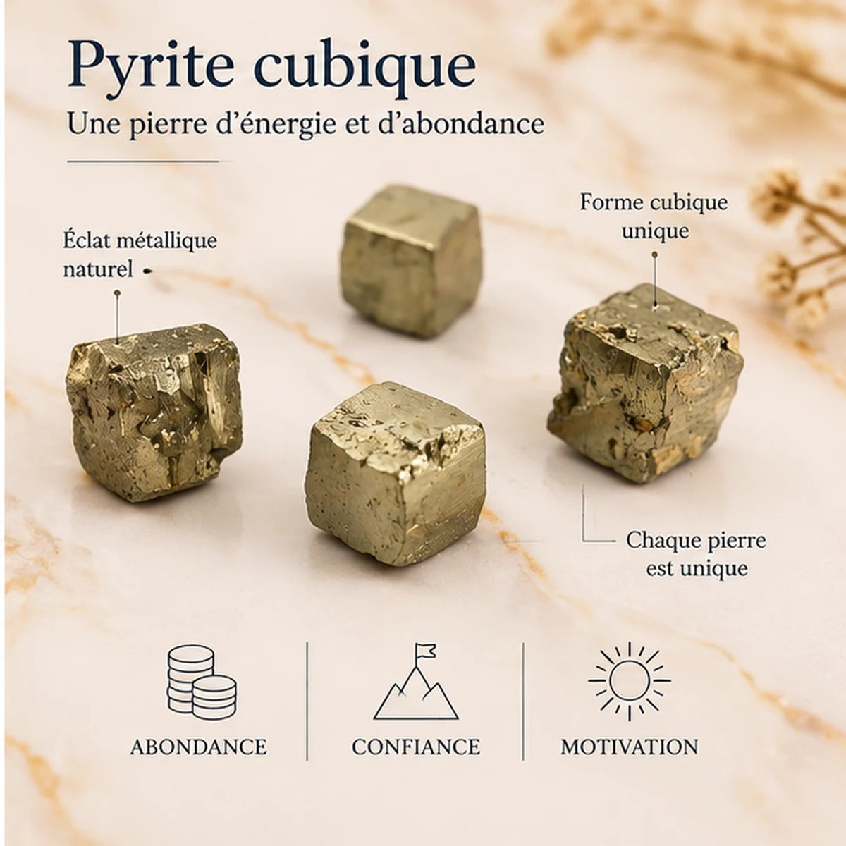 Pierre brute en Pyrite Cubique Maison Ludi