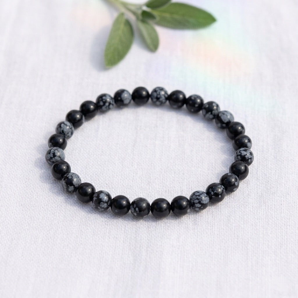 Bracelet en Obsidienne neige-0