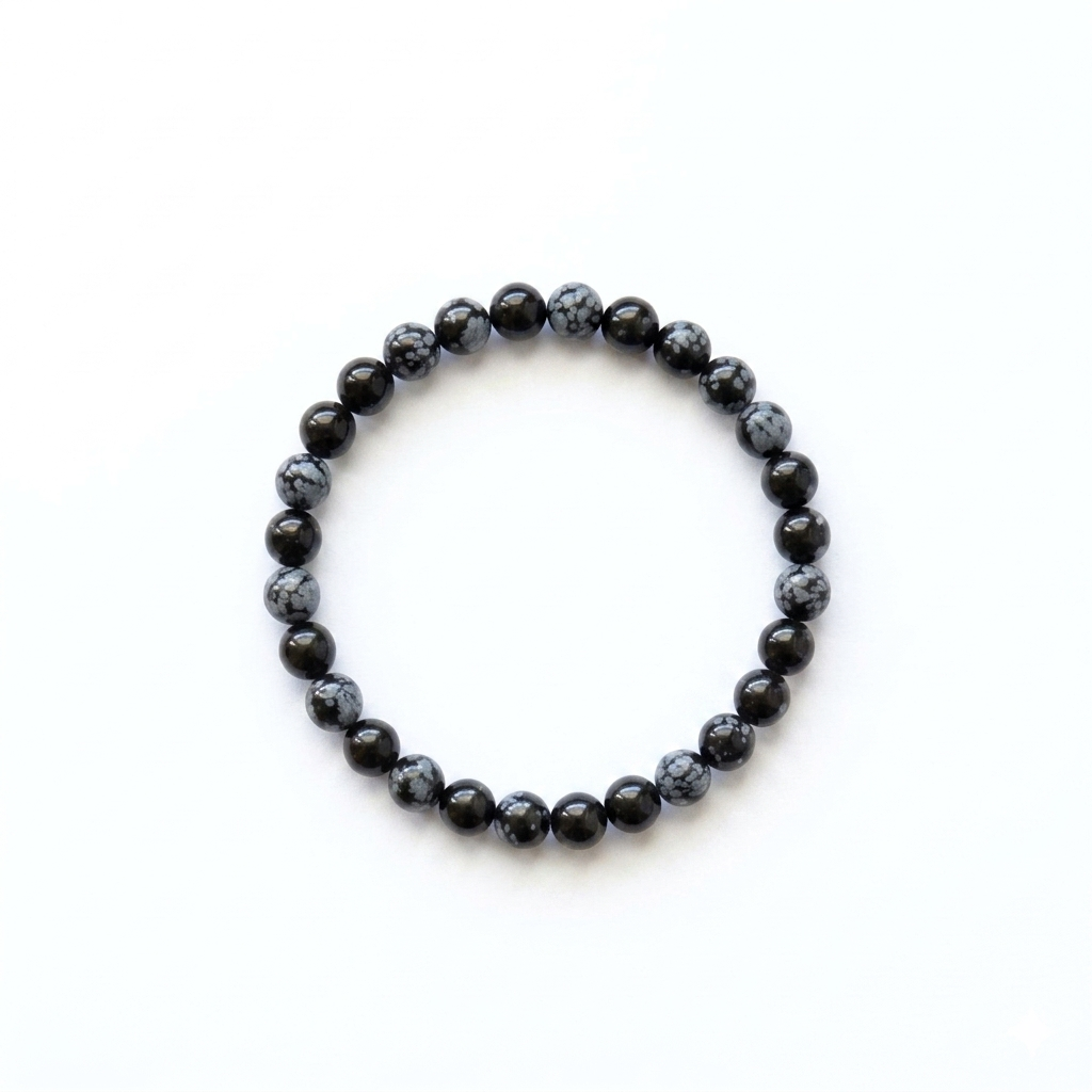 Bracelet en Obsidienne neige-2