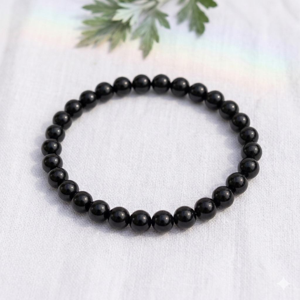 Bracelet en Obsidienne noire-0