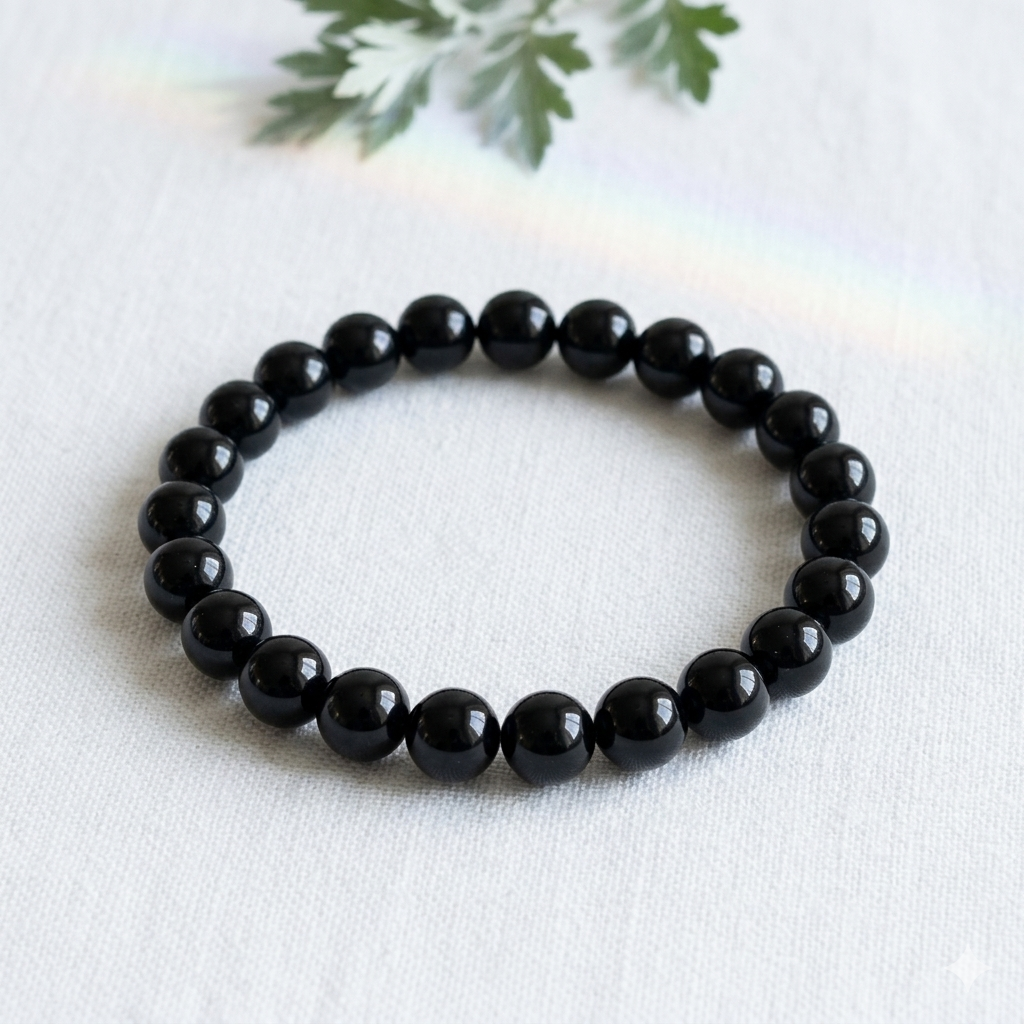 Bracelet en Obsidienne noire-3