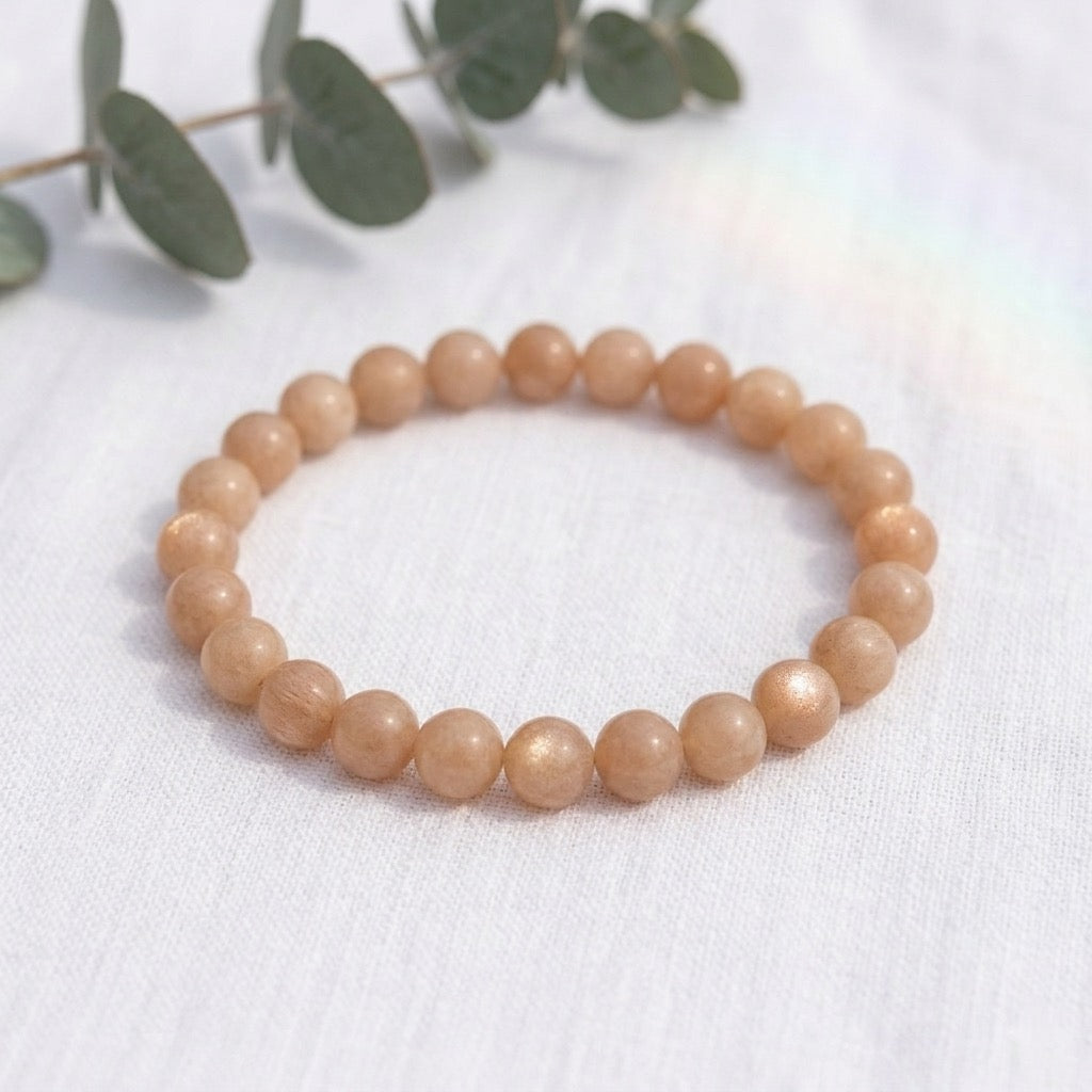 Bracelet en Pierre de Soleil naturelle — Joie & Rayonnement