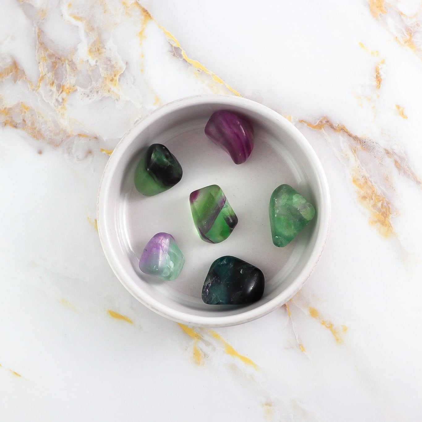 Pierre roulée en Fluorite multicolore-4